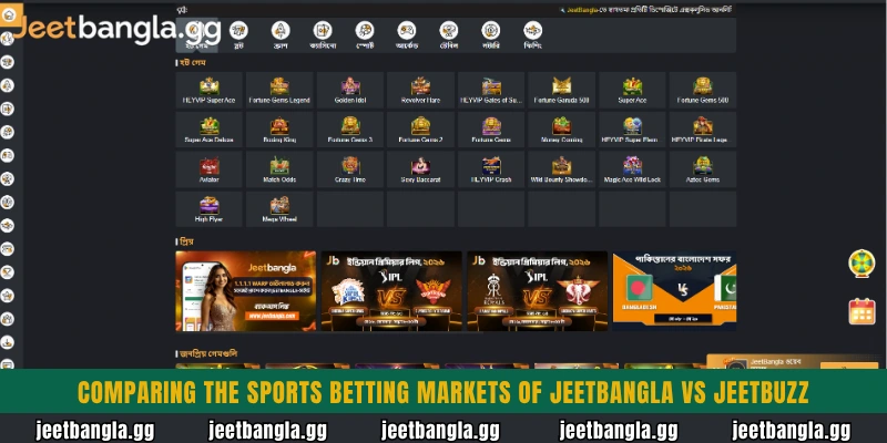 Comparing the sports betting markets of Jeetbangla vs Jeetbuzz