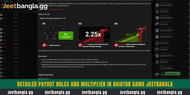 Detailed payout rules and multiplier in Aviator Game Jeetbangla