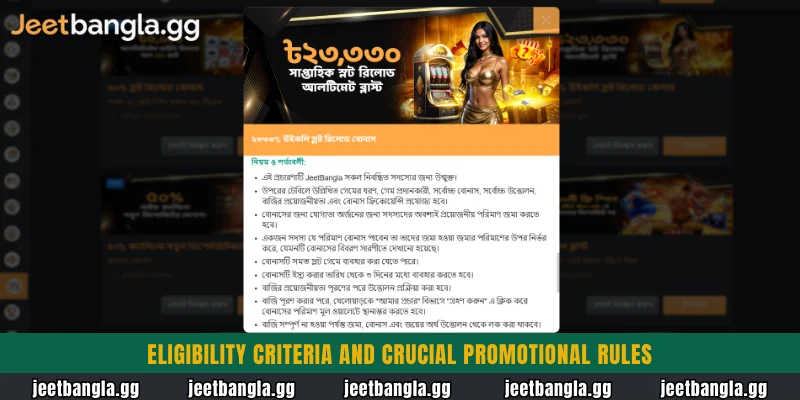 Eligibility criteria and crucial promotional rules