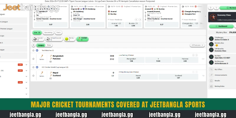 Major cricket tournaments covered at Jeetbangla Sports