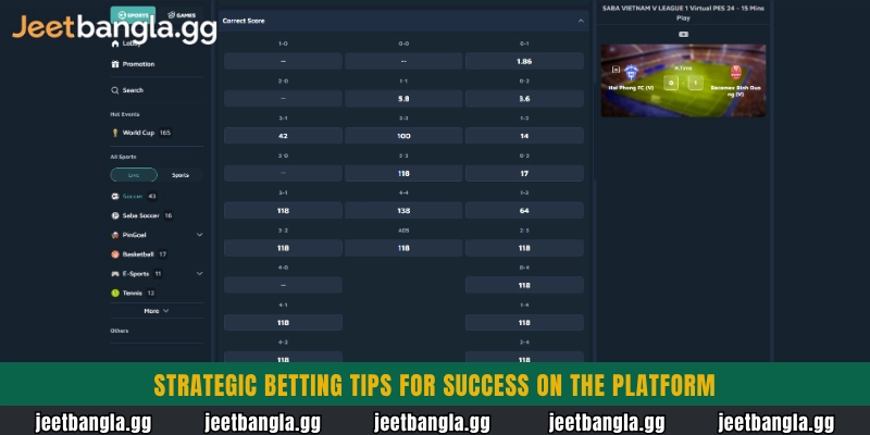 Strategic betting tips for success on the platform