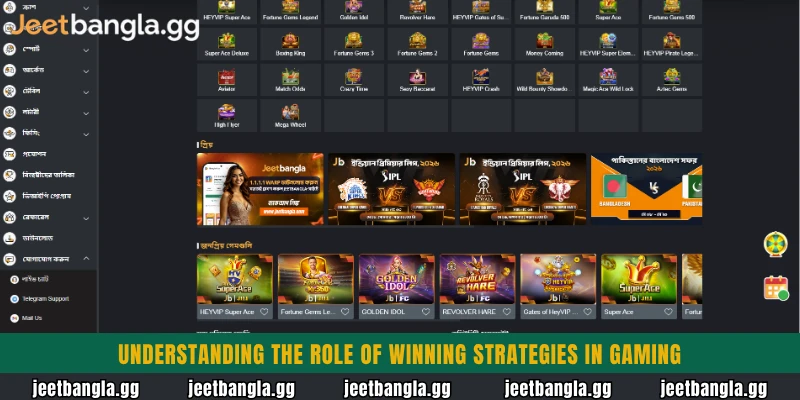 Understanding the role of Winning Strategies in gaming